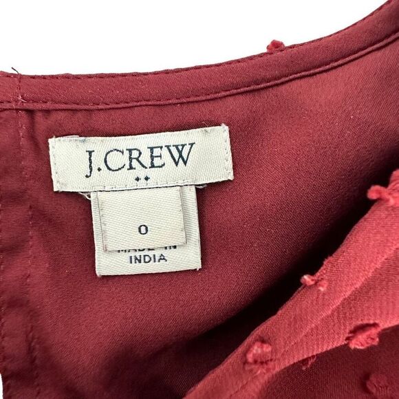 J. Crew Ruffle front top in clip dot size 0 - Picture 5 of 10